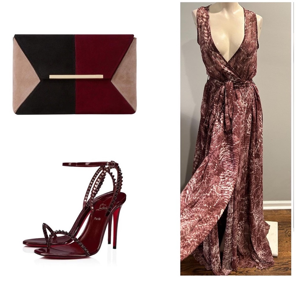 BURGUNDY SHEER MAXI DRESS